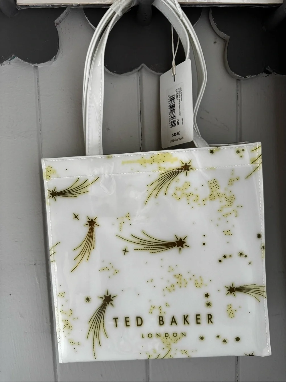 Ted Baker White & Gold Shooting Star Tote
